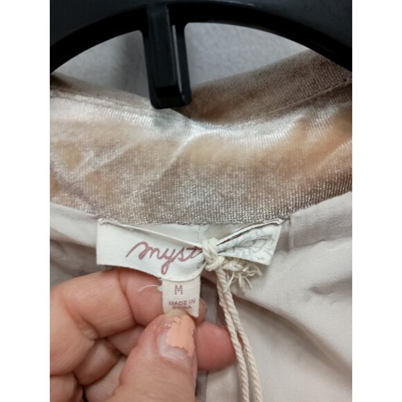 Mystree Blazer Jacket Womens Medium Plaid Tweed Shimmer Double Breasted Office - Picture 8 of 12